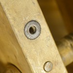 Detail of the shaft for the knife tension bolt, and wooden pin for the screw