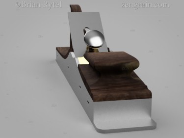 Render of iron jointer w/ walnut infill back