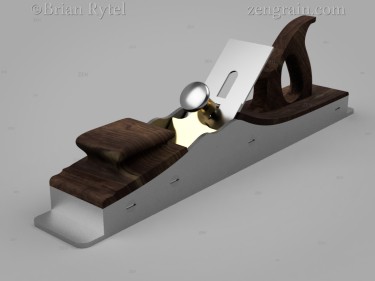 Render of iron jointer w/ walnut infill front